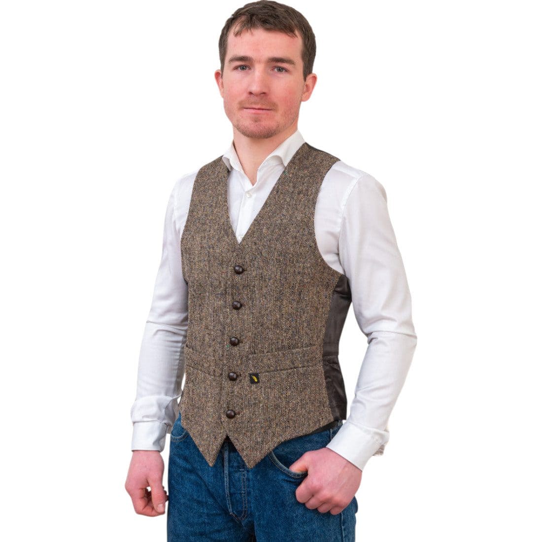 Donegal Tweed Vest Waistcoat – Brown Salt & Pepper