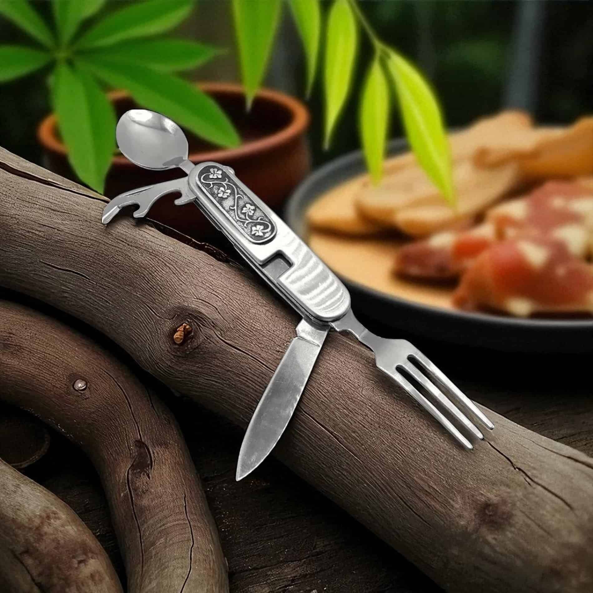 Shamrock Camping Cutlery Tool Spork – Mullingar Pewter Panel