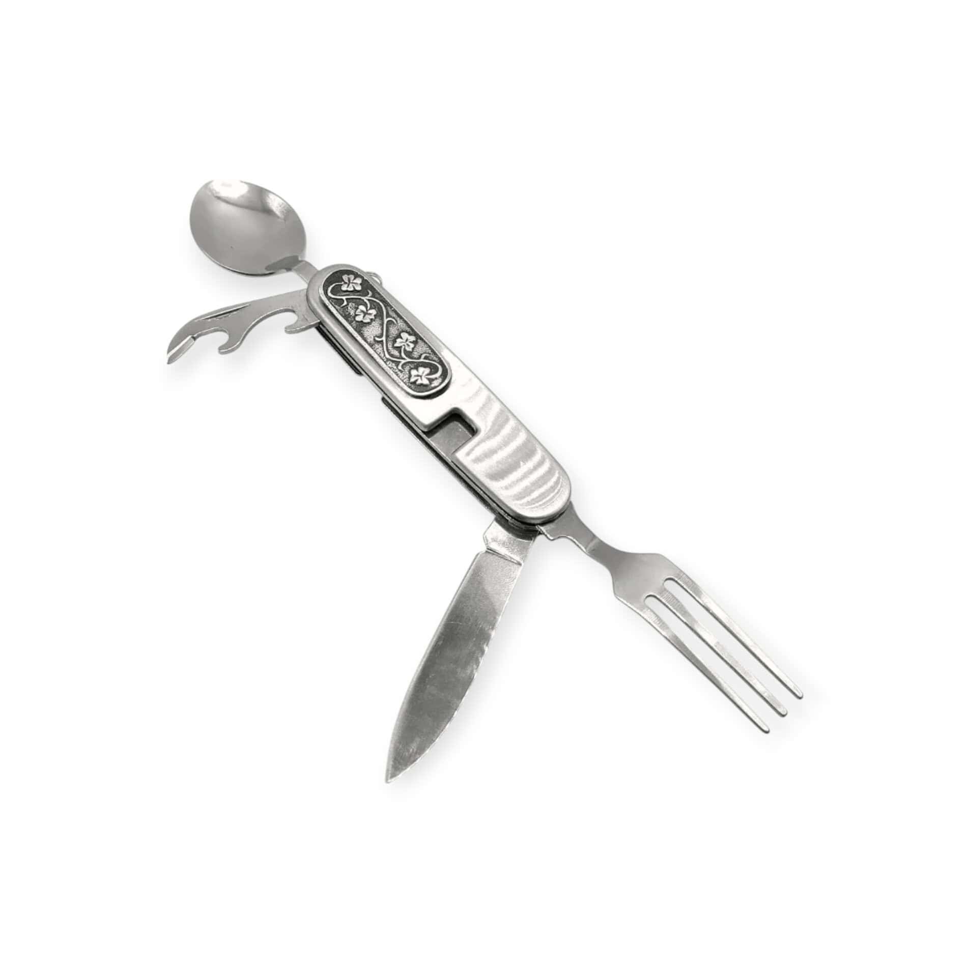 Shamrock Camping Cutlery Tool Spork – Mullingar Pewter Panel - Image 3