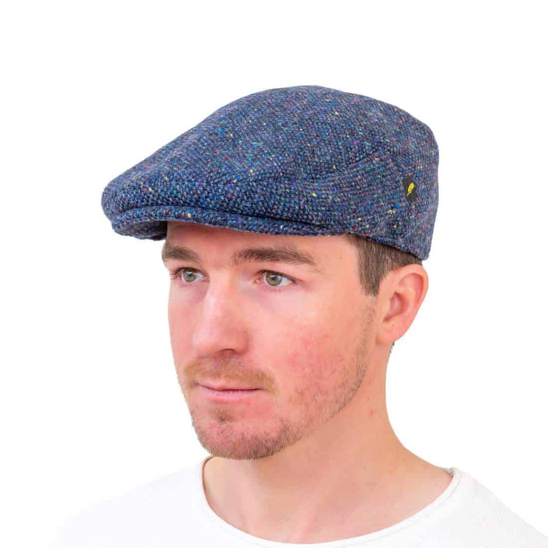 Blue Salt & Pepper Kerry Tweed Flat Cap - Heavyweight Tweed