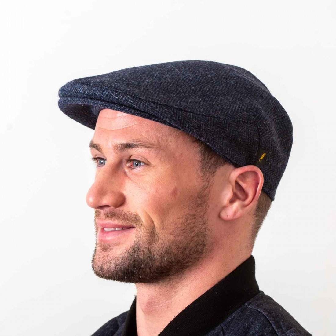 Navy Blue Pure Wool Flat Cap – Hatman of Ireland