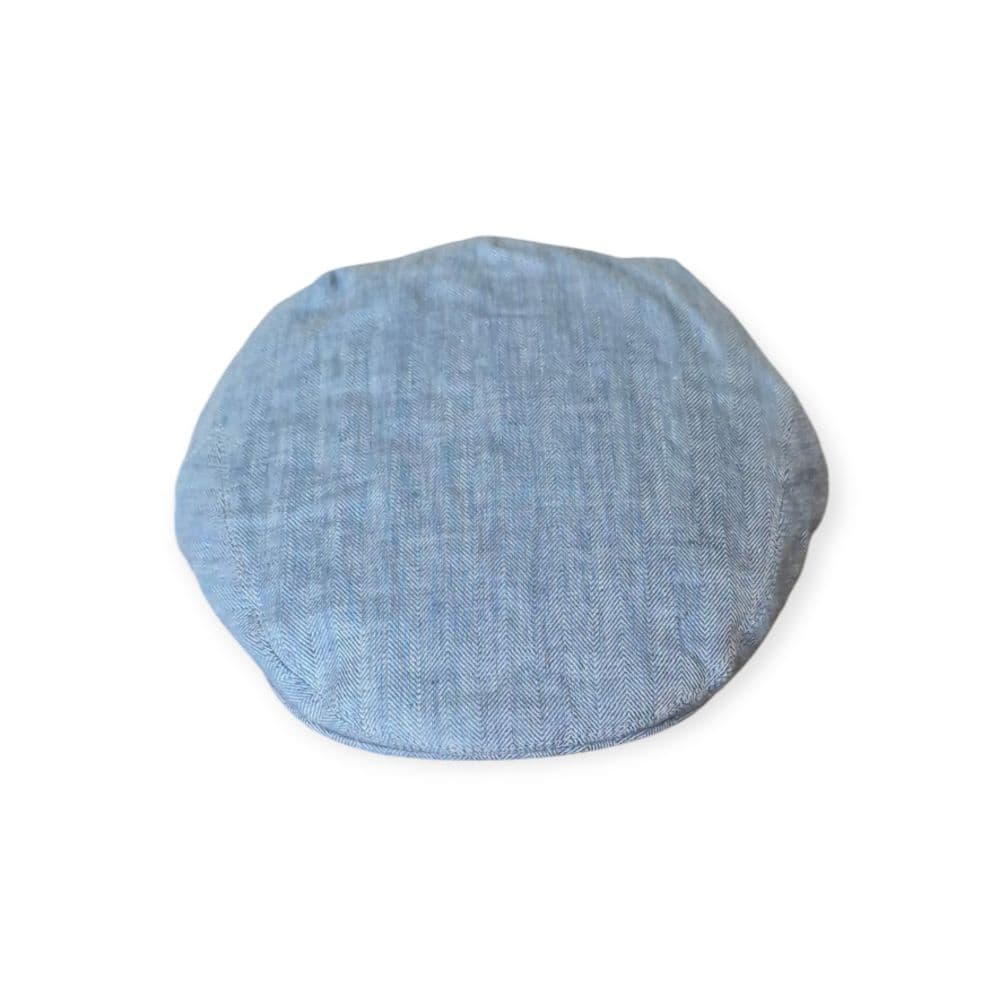 Irish Linen Cap in Powder Blue – Handmade by Hatman of Ireland - Irish Linen Caps - Image 1