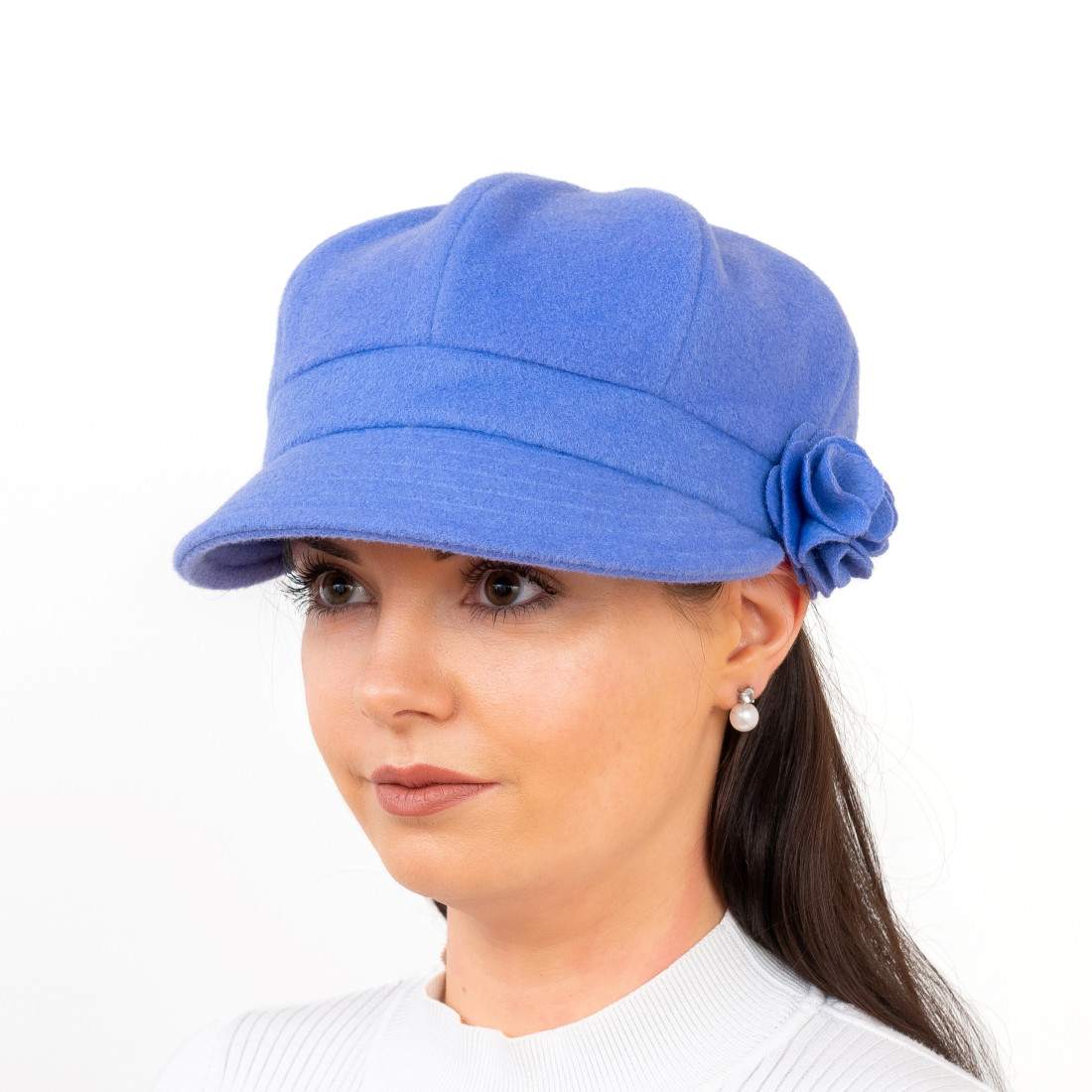 Women’s One Size Bakerboy Hat – Lilac Coloured Brushed Wool