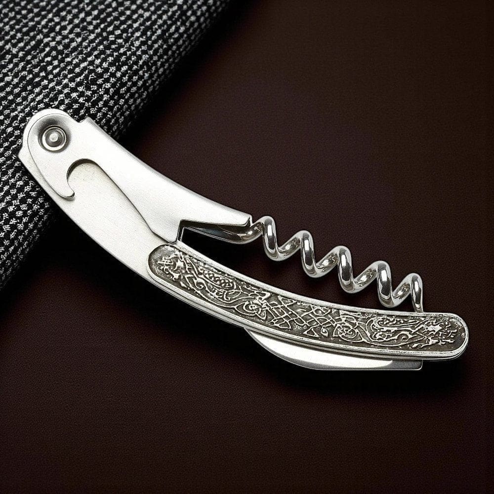 Celtic Waiter-Style Corkscrew – Handmade by Mullingar Pewter