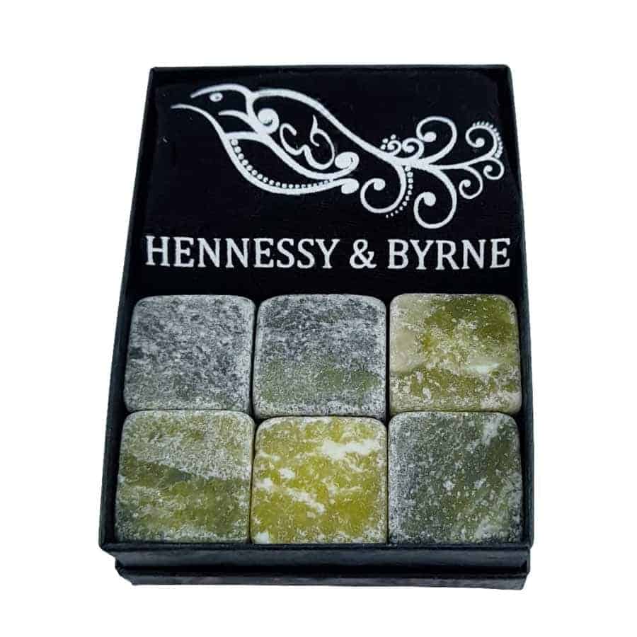 Connemara Marble Whiskey Stones – Set of 6 with Gift Box