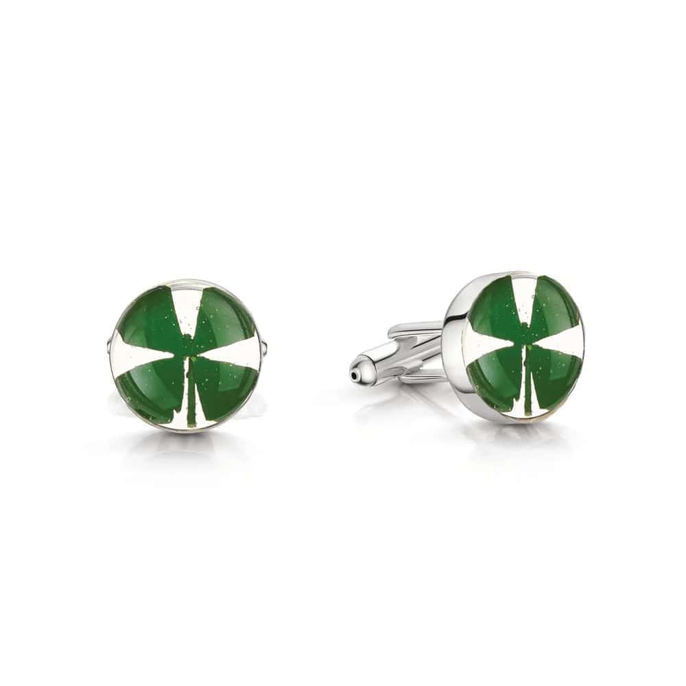 Four Leaf Clover Cufflinks – Sterling Silver - Shrieking Violet